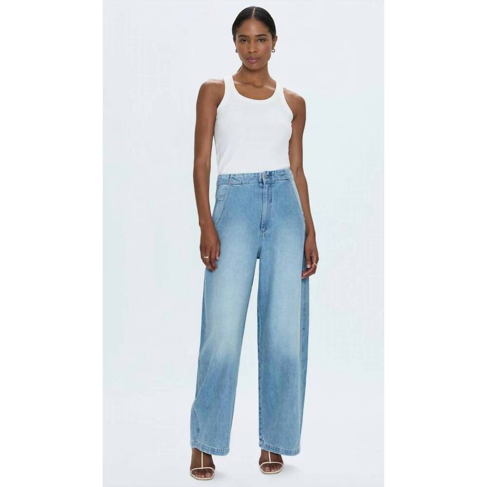NEW PISTOLA lottie high rise relaxed bowed leg jean in qualifier - Picture 1 of 5